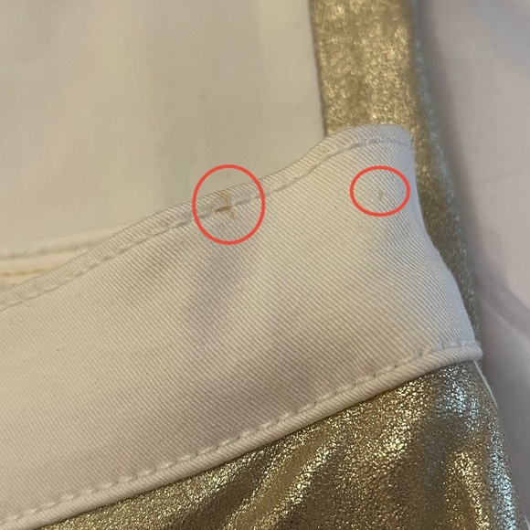 NWT! Rag & Bone Ivory Gold Lambskin Lamb Leather Trim Jeans 27 Intermix - Picture 7 of 16